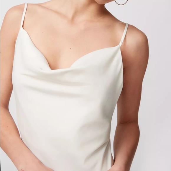 Urban Outfitters White Cowl Neck Slip Dress - Picture 3 of 5